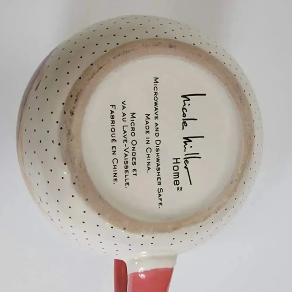Nicole Miller Home Hedgehog Coffee Mug Large 14oz Ceramic Red Handle